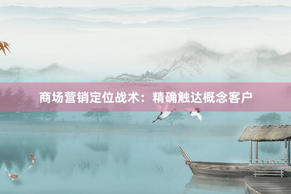 商场营销定位战术：精确触达概念客户